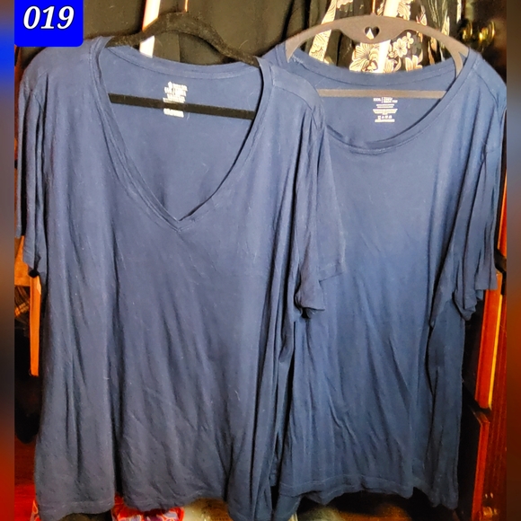 019 TWO (2) PLUS XXXL TOPS, 1 CREW NECK & 1 V-NECK - Picture 2 of 2